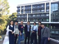 Ryuta (third from left), his teacher and classmates visiting the Lanson Terrace of the College